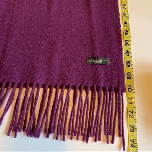 FIORI DI FIRENZE Long wool blanket scarf shawl wrap Italian wool winter luxury - Picture 5 of 8
